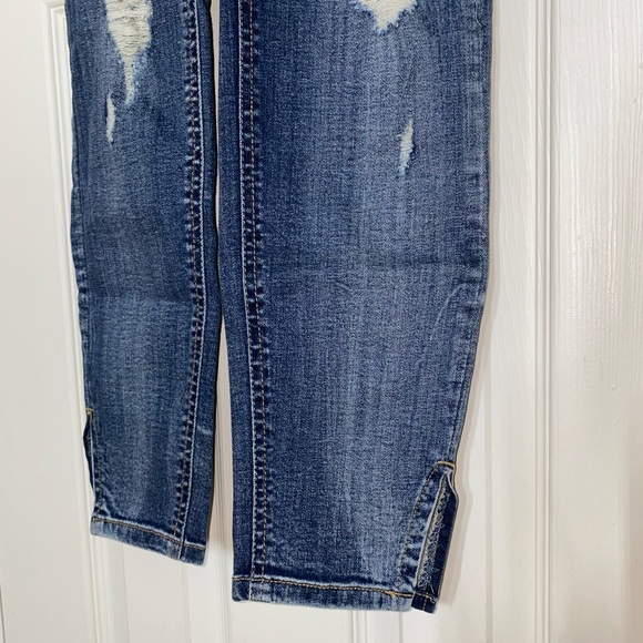 Dollhouse Distressed Denim Skinny Overalls - Picture 6 of 8